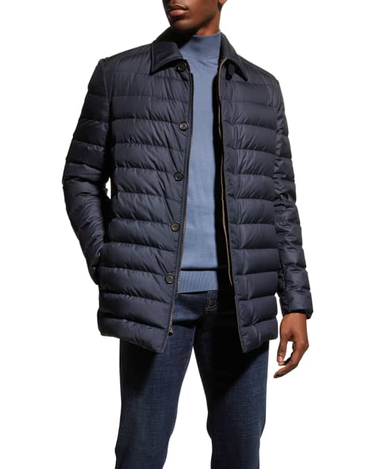 Brioni Men's Quilted Car Coat | Neiman Marcus