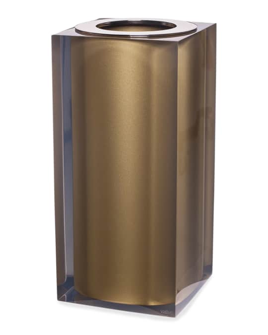 Vallve Gloss Gold Waste Basket Neiman Marcus