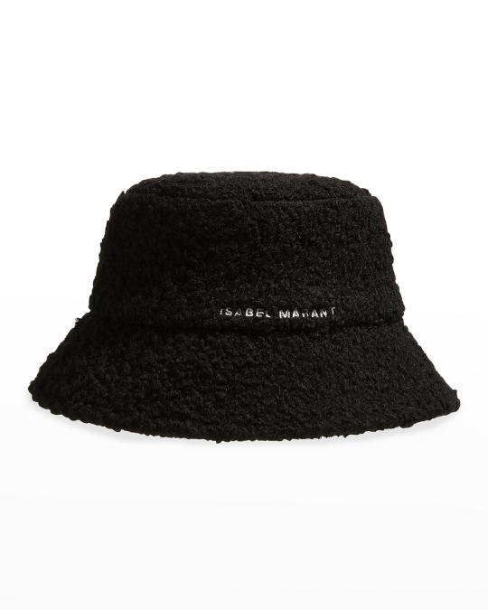 Isabel Marant Denji Boucle Wool Logo Bucket Hat | Neiman Marcus display picture 1