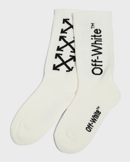 Off-White Girl's Logo Arrow Cotton-Blend Socks, Size S-L | Neiman Marcus
