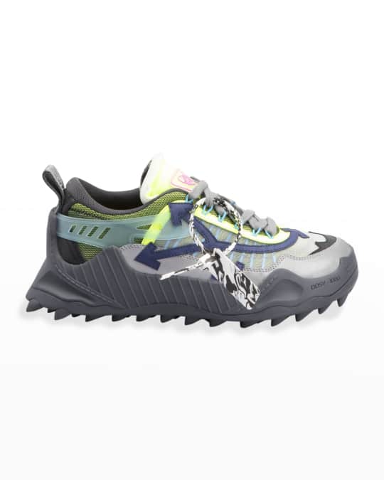 Off-White Men's Odsy 1000 Mesh Sculpted-Sole Sneakers | Neiman Marcus