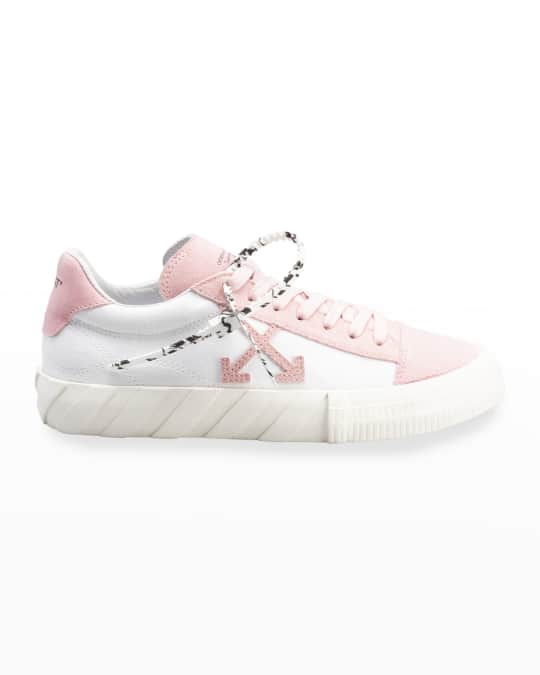 Off-White Suede Canvas Vulcanized Low-Top Sneakers, Pink - Main Image