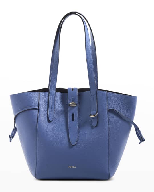 Net Leather Drawstring Shopper Tote Bag