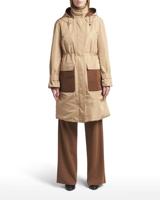 Loro Piana Derog Hooded Silk Rain Coat | Neiman Marcus