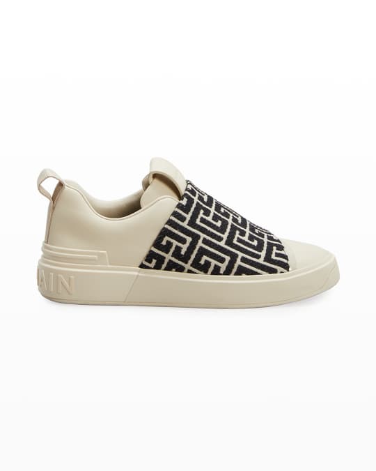 Balmain B-Court Monogram Slip-On Fashion Sneakers | Neiman Marcus
