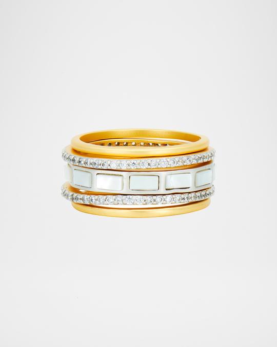 Freida Rothman Iridescent Stack Rings, Set of 5, Size 6-8 | Neiman Marcus