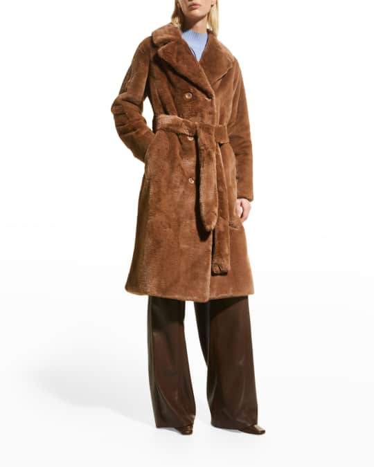 STAND Faustine Faux Fur Coat Neiman Marcus