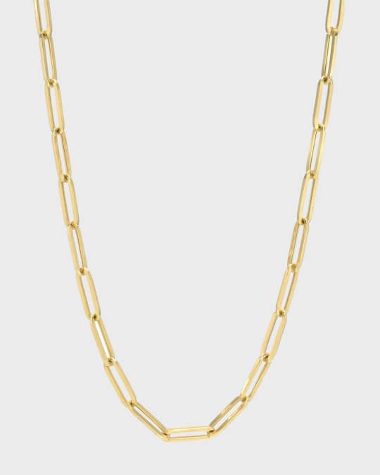 14k Gold Large Paper Clip Chain Necklace