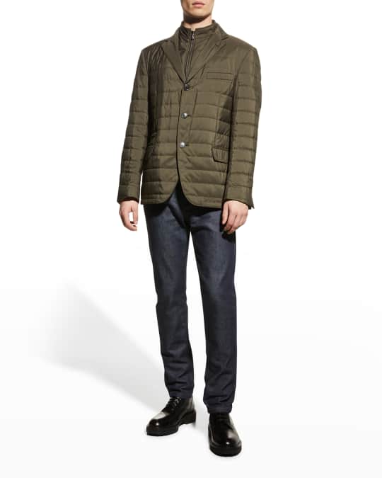 Corneliani Men's Quilted Blazer w/ Removable Bib | Neiman Marcus