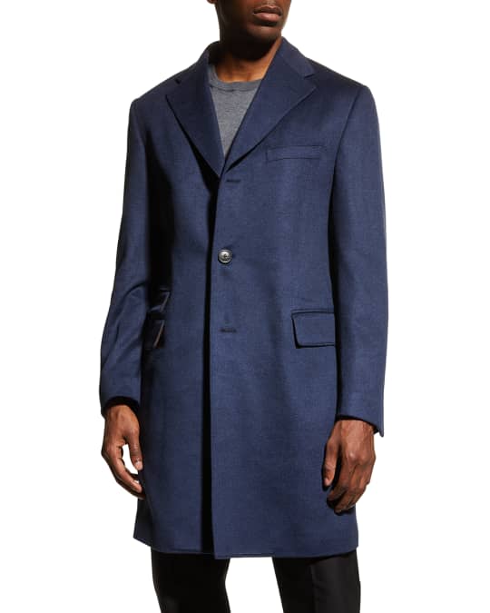 Corneliani Men's Wool Topcoat w/ Removable Chest Piece | Neiman Marcus