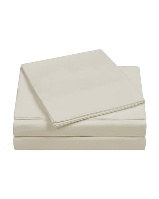 Charisma 3Piece 400Thread Count Percale Twin Sheet Set, Almond Milk