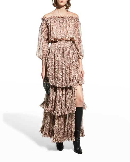 Neiman marcus off hotsell the shoulder dress