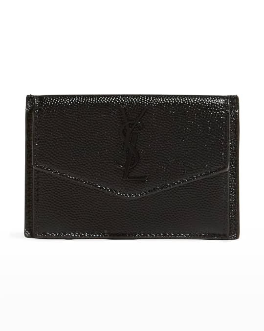 Saint Laurent Uptown YSL Flap Leather Card Case Neiman Marcus