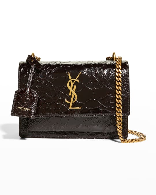 Saint Laurent Sunset Small YSL Scale Embossed Shoulder Bag Neiman Marcus