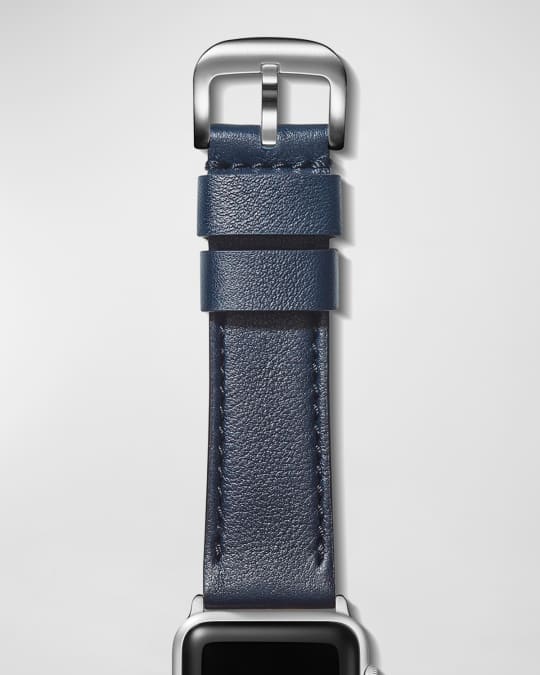 Shinola Men s 24mm Alfino Leather Strap for Apple Watch Neiman