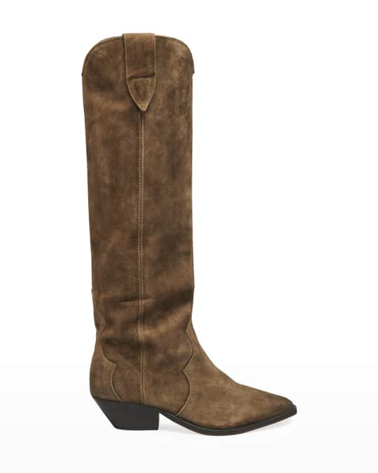 Isabel Marant Denvee Suede Western Knee Boots | Neiman Marcus