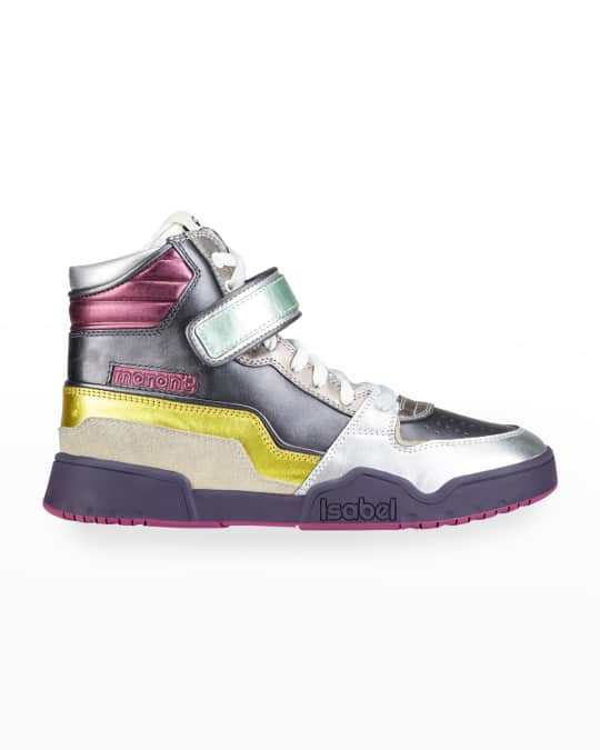 Isabel Marant Bresse Metallic Colorblock High Top Sneakers