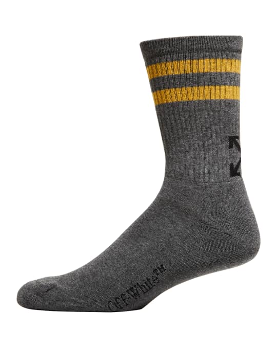 Off-White Men's Arrow Striped Socks | Neiman Marcus
