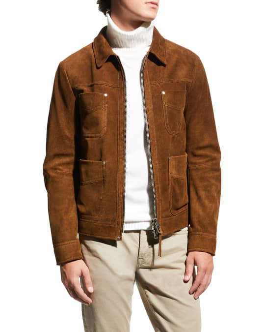 TOM FORD Men s Brushed Suede Field Jacket Neiman Marcus