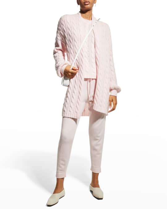 TSE Cashmere Recycled Cashmere Blended ShortSleeve Cable Sweater