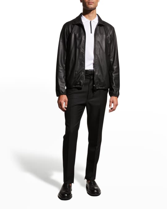 Leather jacket cheap mens armani