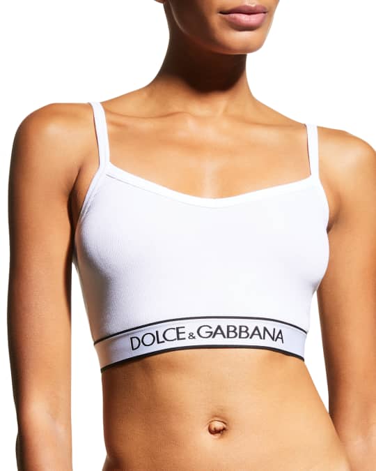 Dolce&Gabbana Stretch Cotton Ribbed Cami Bra Top