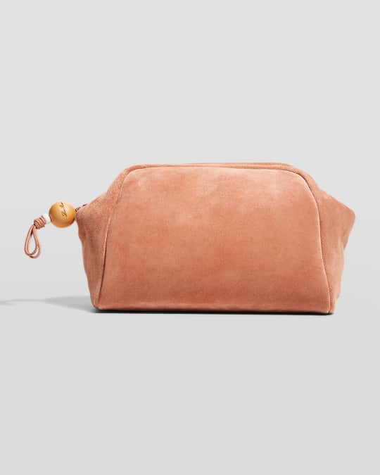 Loro Piana Pad Cashmere Suede Pouch Clutch Bag Neiman Marcus