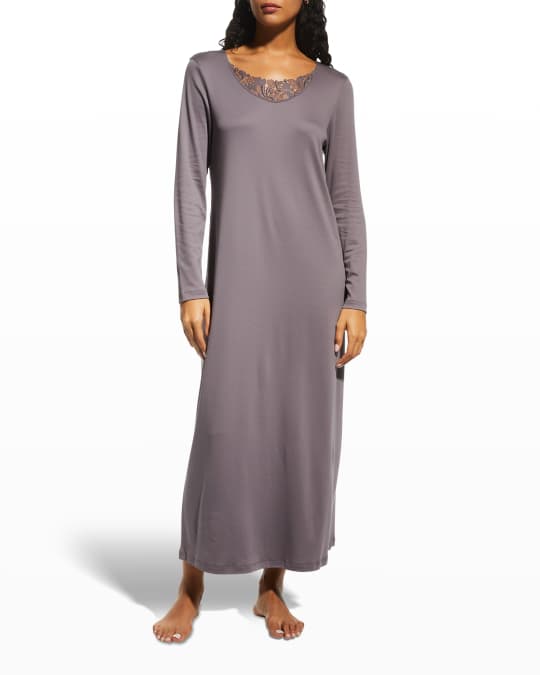 Hanro Hope Long Sleeve Cotton Nightgown Neiman Marcus