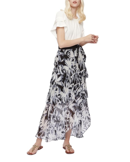 Diane von Furstenberg Raelynn Chiffon Tiered Maxi Skirt | Neiman Marcus
