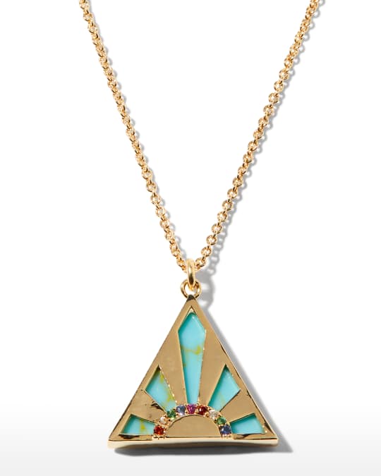 Turquoise triangle necklace clearance