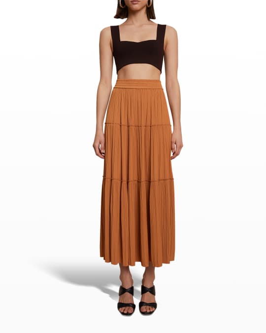 Alc gold pleated skirt top