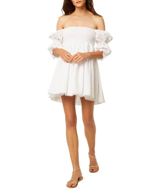 MISA Los Angeles Zadie Off-the-Shoulder Mini Dress | Neiman Marcus