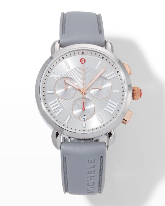 MICHELE Sporty Sport Sail Two Tone Watch with Silicone Strap