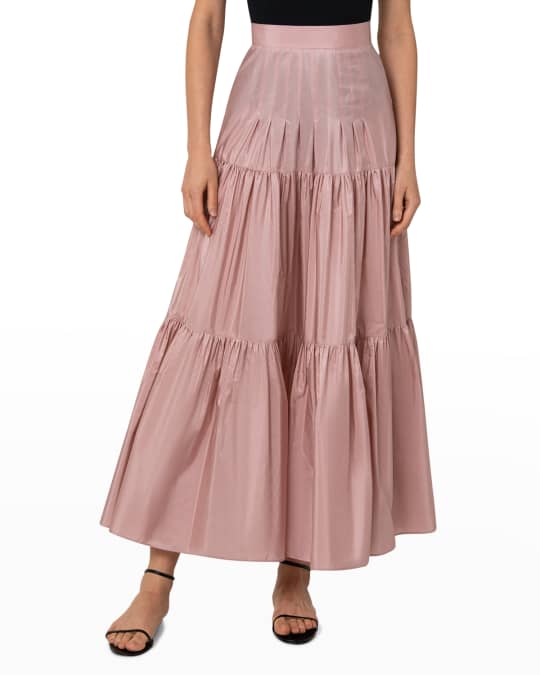 Akris punto Tiered Taffeta Maxi Skirt Neiman Marcus