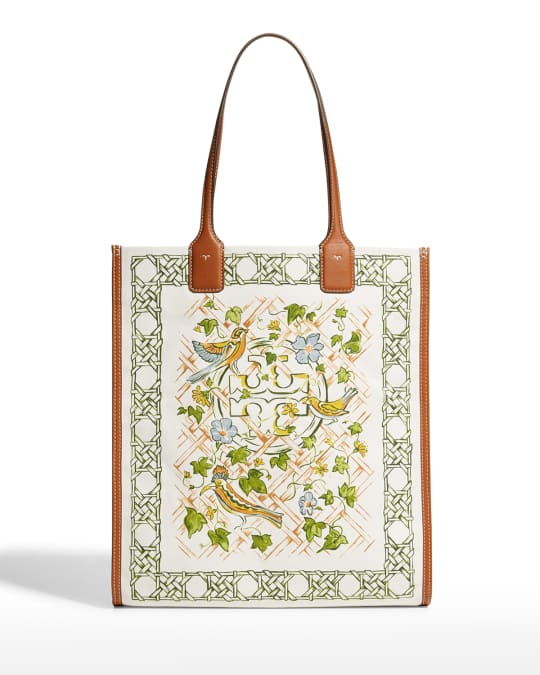 Ella Logo Print Canvas North South Tote Bag