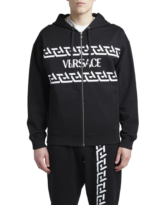 Versace greco zip sale hooded sweatshirt