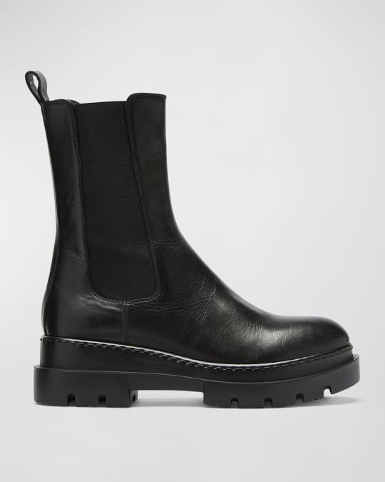 justina waterproof leather chelsea booties