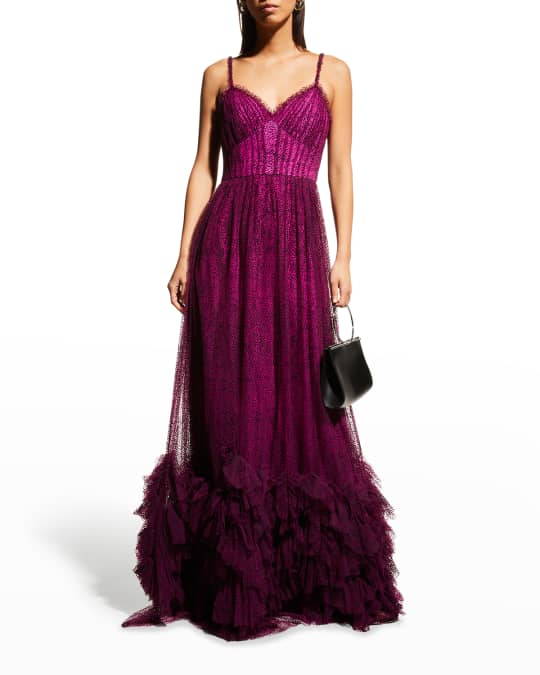 Marchesa notte sleeveless tulle gown store