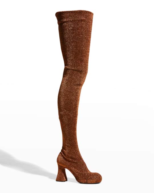 Stella McCartney Groove Shimmery Thigh High Stretch Boots