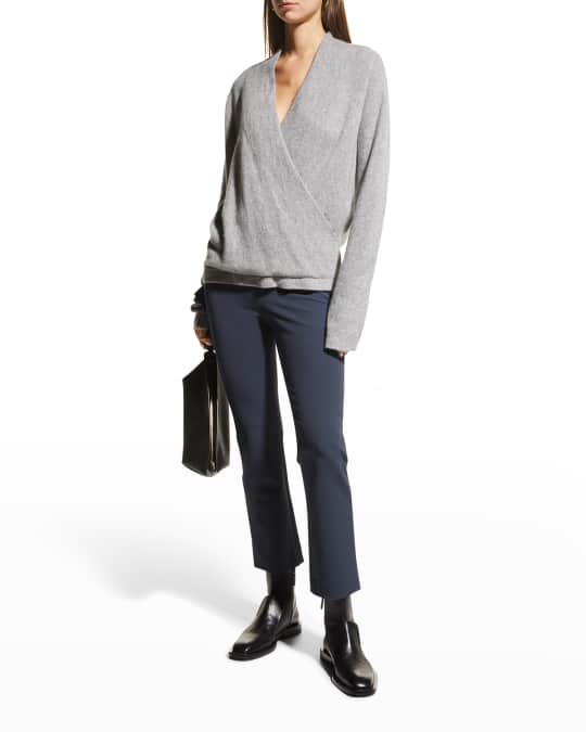 Vince Wrap Front Cashmere Pullover Neiman Marcus