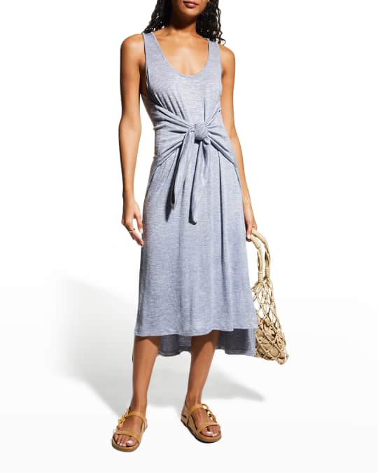 La Blanca Women's Tie Front Midi Dress – Crochet Cover Up For Swimwear Or Summer Outfits