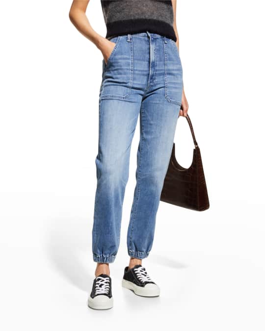 MOTHER The Wrapper Patch Springy Ankle Jeans | Neiman Marcus