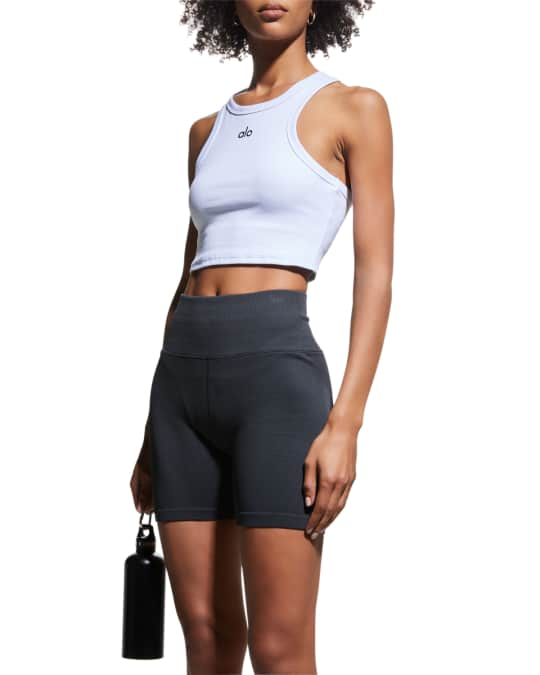 Alo Yoga Aspire Crop Tank In Black White