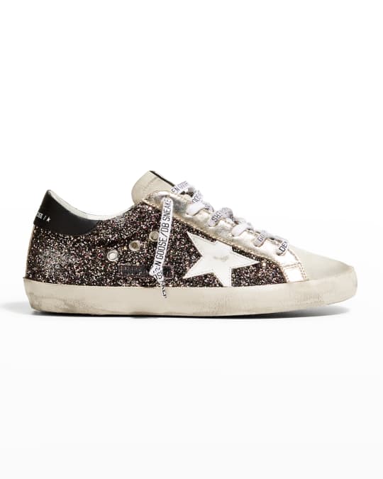 Golden Goose Superstar Glitter Logo-Lace Sneakers | Neiman Marcus