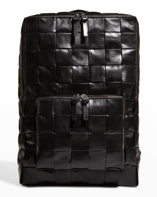 Bottega Veneta Men's Intreccio Leather Backpack | Neiman Marcus