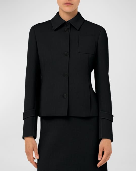 Akris Wool Crepe Jacket Neiman Marcus