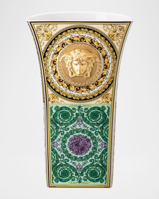 Versace Medusa Madness Vase in Barocco Mosaic 13.5" Neiman Marcus