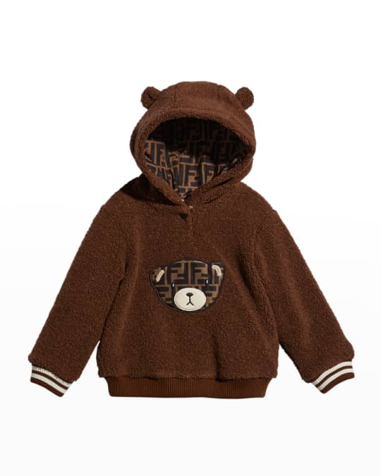 Fendi Kid's Plush Bear Ear FF Logo Sweater, Size 6-24M | Neiman Marcus