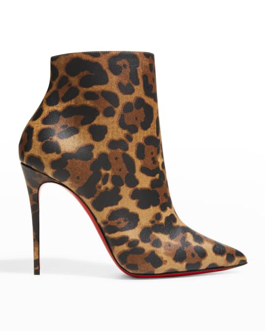 Christian Louboutin So Kate Leopard Print Red Sole Booties