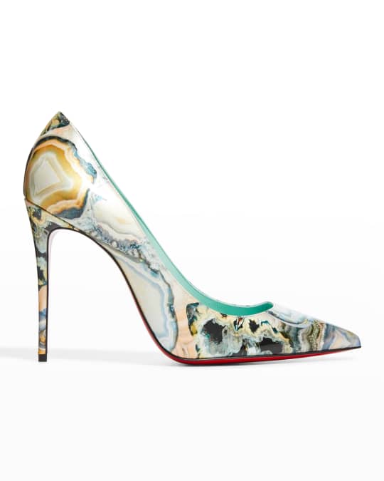 Christian Louboutin Kate Marble-Print Red Sole Pumps | Neiman Marcus